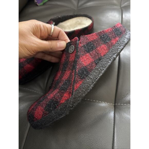 Birkenstock Zermatt Shearling Clog Plaid Slip On Womens Size EU 39 US 8.5 - Picture 2 of 8